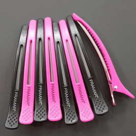 Framar Set clame profesionale roz pentru sectionarea parului Super Sectioners 4buc