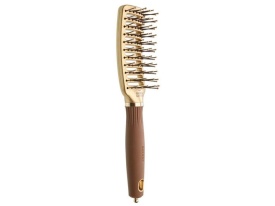 Olivia Garden Perie profesionala ceramica cu peri de nailon Expert Style Vent Flex Nylon Gold&Brown 