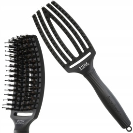 Olivia Garden Perie de par cu peri de mistret+nailon Finger Combo Medium Black