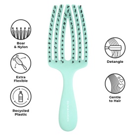 Olivia Garden Perie pentru copii cu peri naturali de mistret+nailon Finger Combo Kids Mini Mint