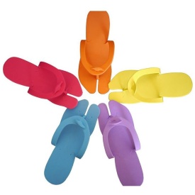Prima Papuci colorati interdeget de unica folosinta 12 perechi