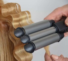 Babyliss Pro Ondulator profesional triplu pentru par Waver Titanium-Tourmaline 22/19/22mm