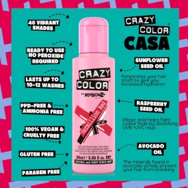 Crazy Color Vopsea semipermanenta 40 Vermillion Red 100ml