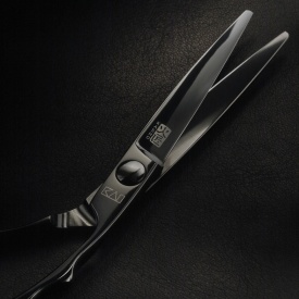 Kasho Foarfeca profesionala de tuns offset neagra 6 inci Silver Black Series KSI-60 OS DLC