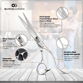Olivia Garden Foarfeca de tuns offset 5 inci SilkCut