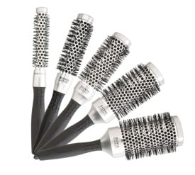 Olivia Garden Kit cu 5 perii Essential Blowout Classic Silver