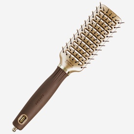 Olivia Garden Perie profesionala ceramica cu peri de nailon Expert Style Vent Flex Nylon Gold&Brown 