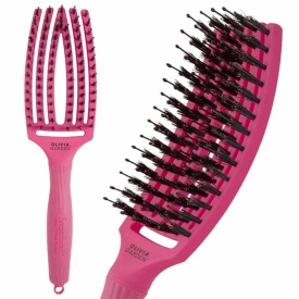 Olivia Garden Perie de par cu peri de mistret+nailon Finger Combo Hot Pink Medium