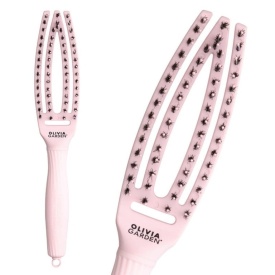 Olivia Garden Perie de par cu peri de mistret+nailon Finger Combo Pastel Pink Small 