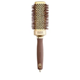 Olivia Garden Perie patrata pentru par 30mm Expert Blowout Straight Wavy Bristles Gold&Brown