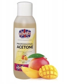 Ronney Professional Acetona parfumata pentru lacuri de unghii Mango 500ml