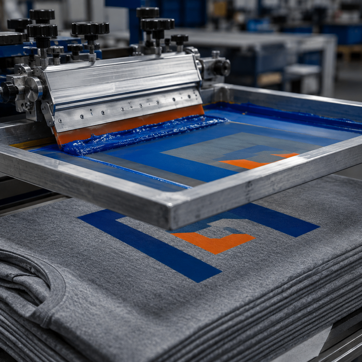 Serigrafie logo pe tricouri de lucru