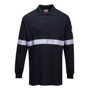 Tricou Polo cu ML Antistatic si Ignifug cu Benzi Reflectorizante FR03
