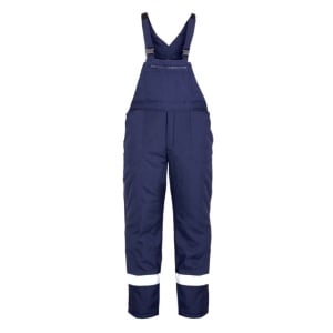 Pantaloni cu pieptar vatuiti, cu benzi reflectorizante PILZEN 9062