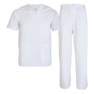 Costum alb din tercot, medic MEDA 90833