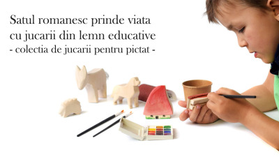 Satul romanesc prinde viata cu jucarii din lemn educative BumbuToys