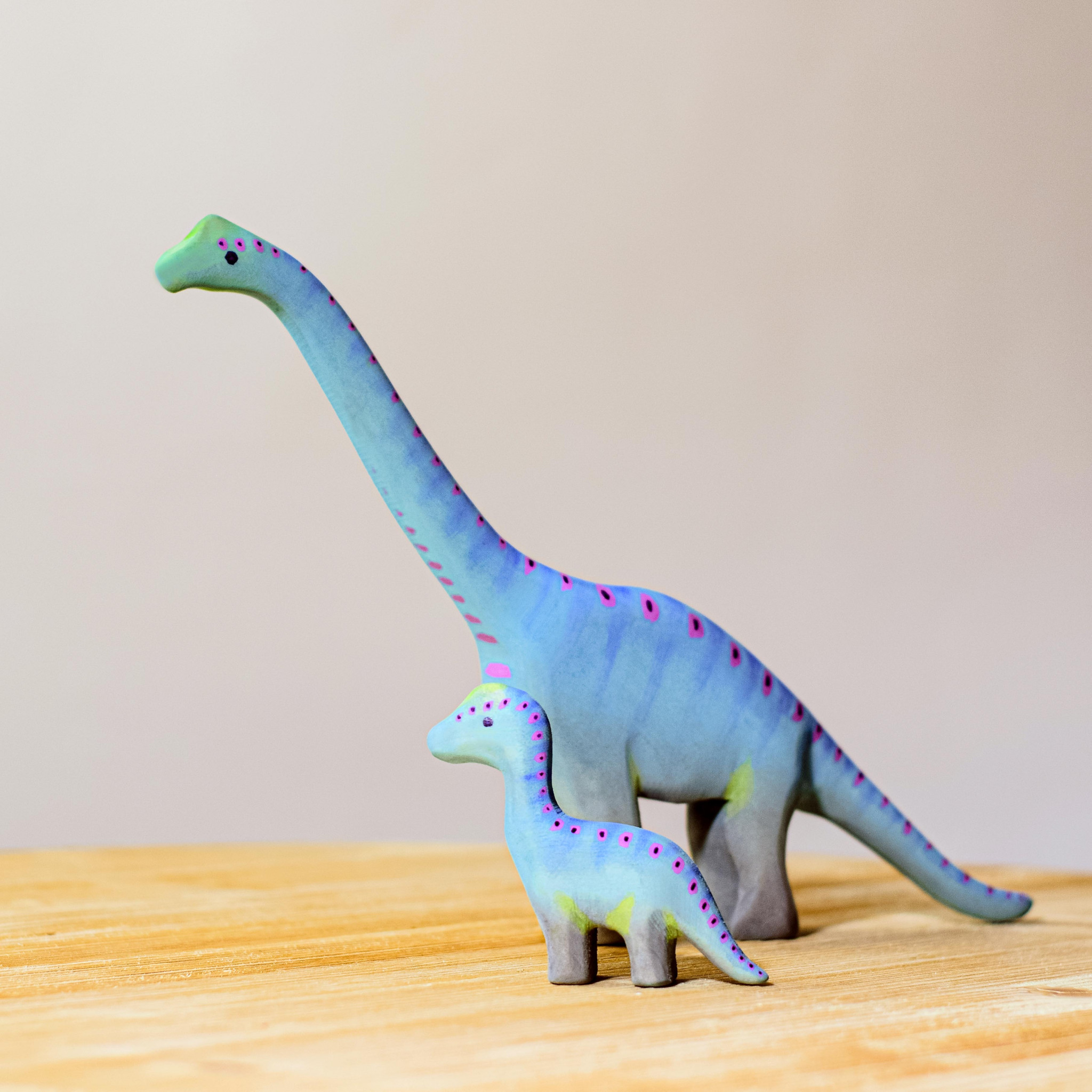 Brontosaurus Set | Handcrafted Wooden Dinosaur Collection | BumbuToys