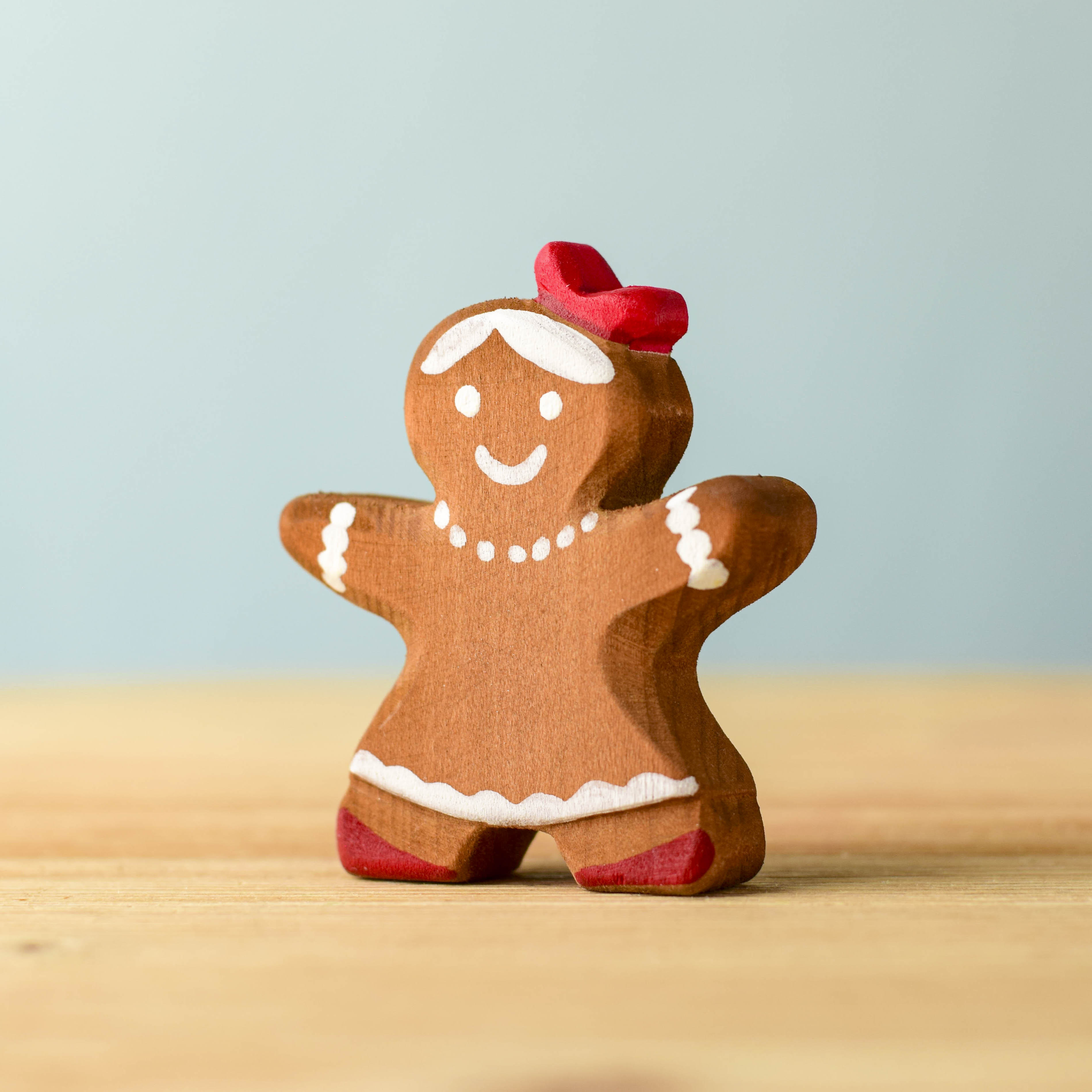 Gingerbread Cookie Girl Eco-Friendly Wooden Christmas Toy