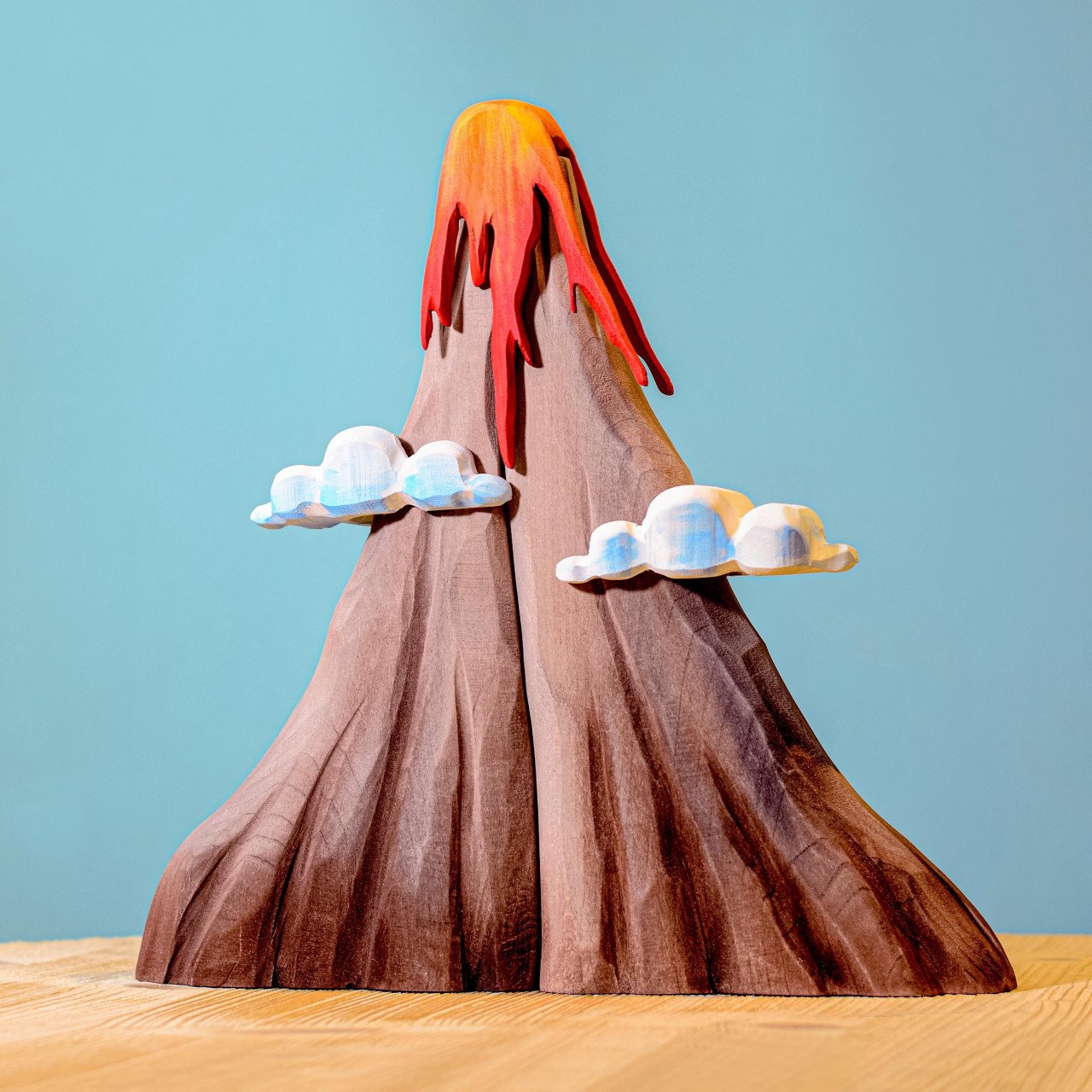 Volcano, Lava and Clouds