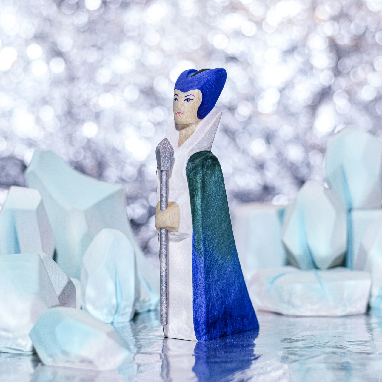 Snow Queen Wooden Figure | BumbuToys' Enchanted Winter Collection