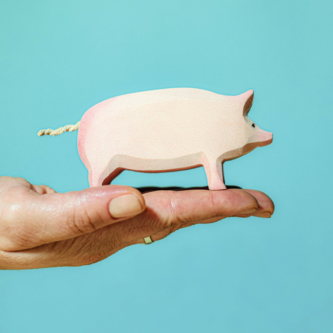 Mama Pig Wooden Figurine - Eco-Friendly Craftsmanship by BumbuToys