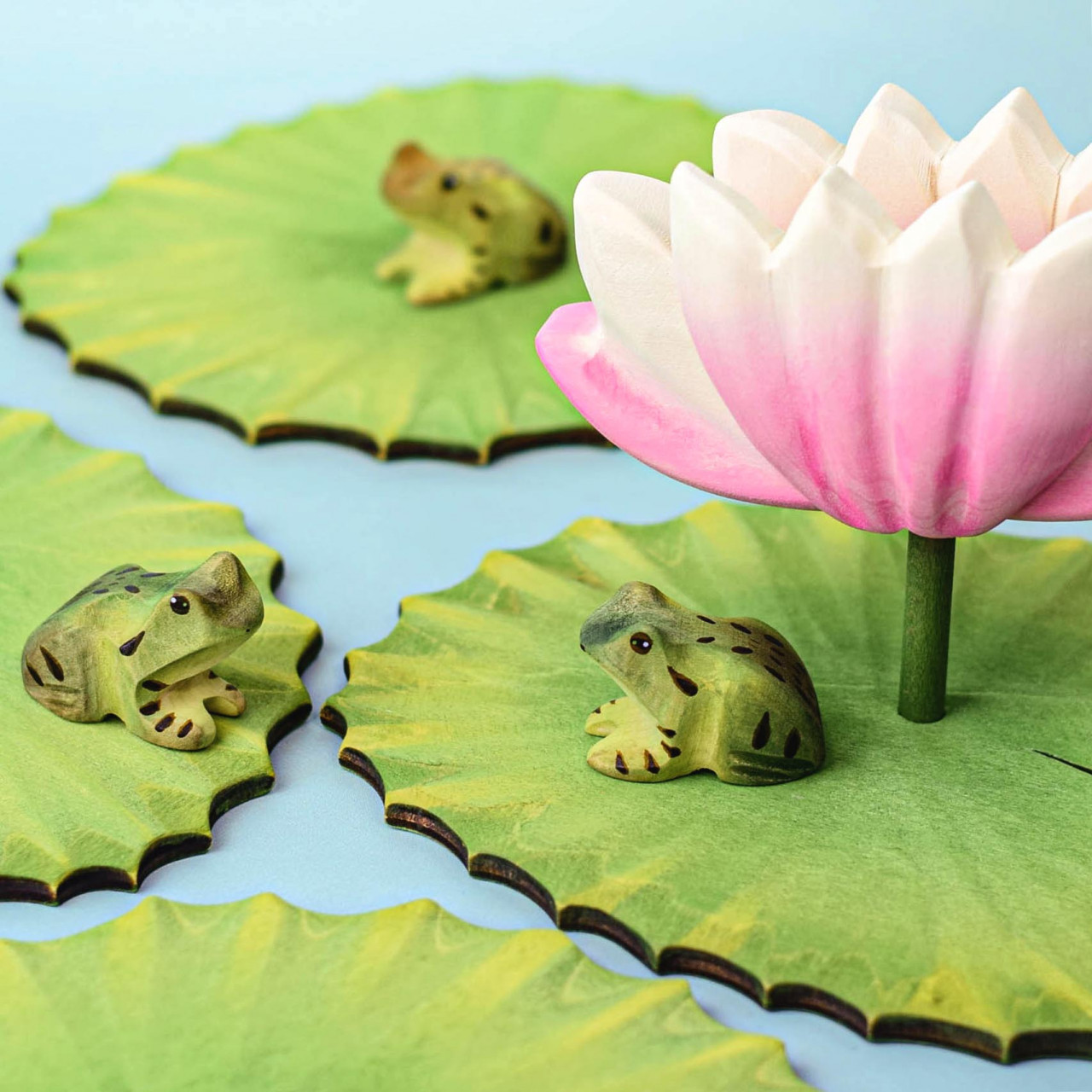 Wooden Lotus Flower Sculpture | Serene Decor | BumbuToys