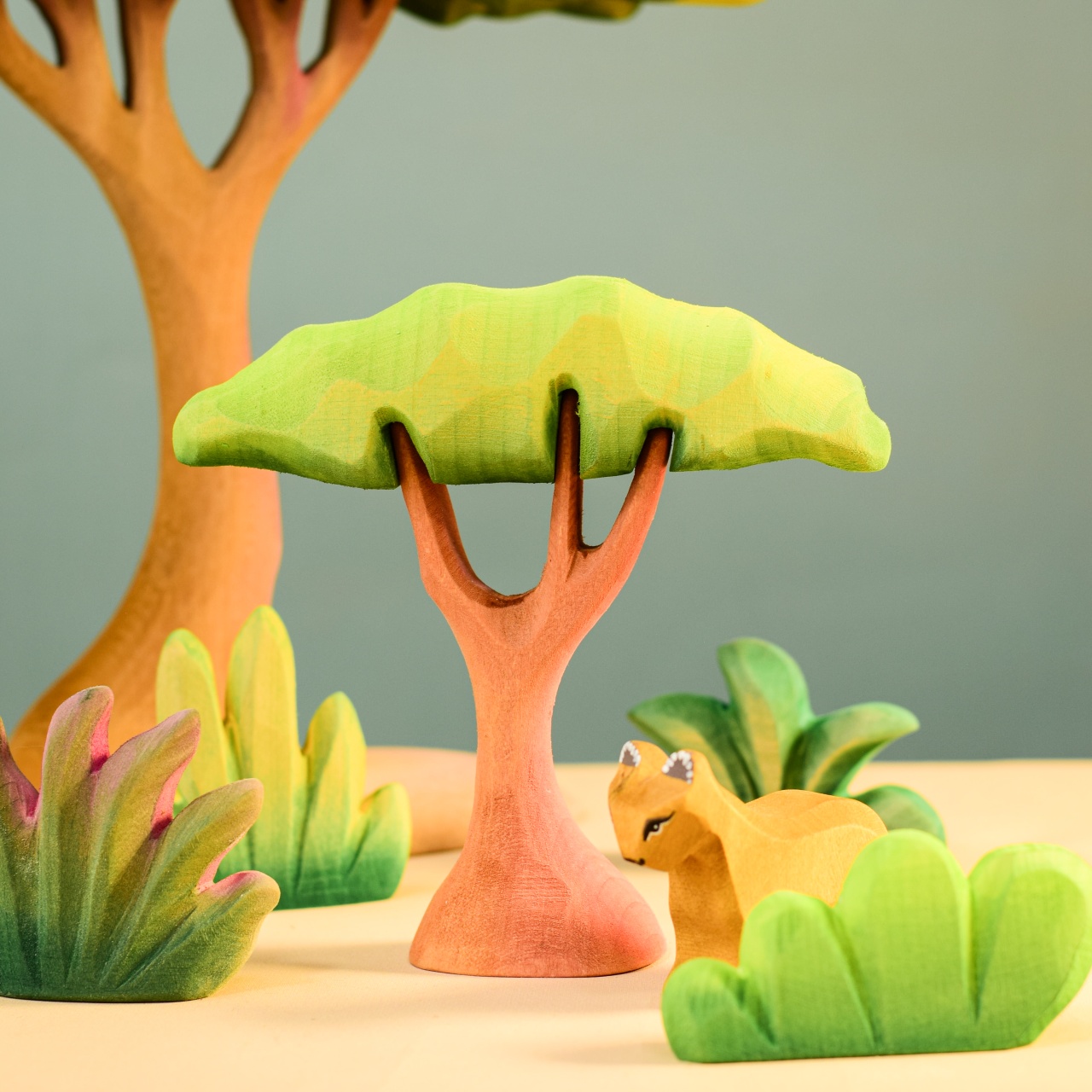 Handmade Small Acacia Tree - Montessori & Waldorf Wooden Toy