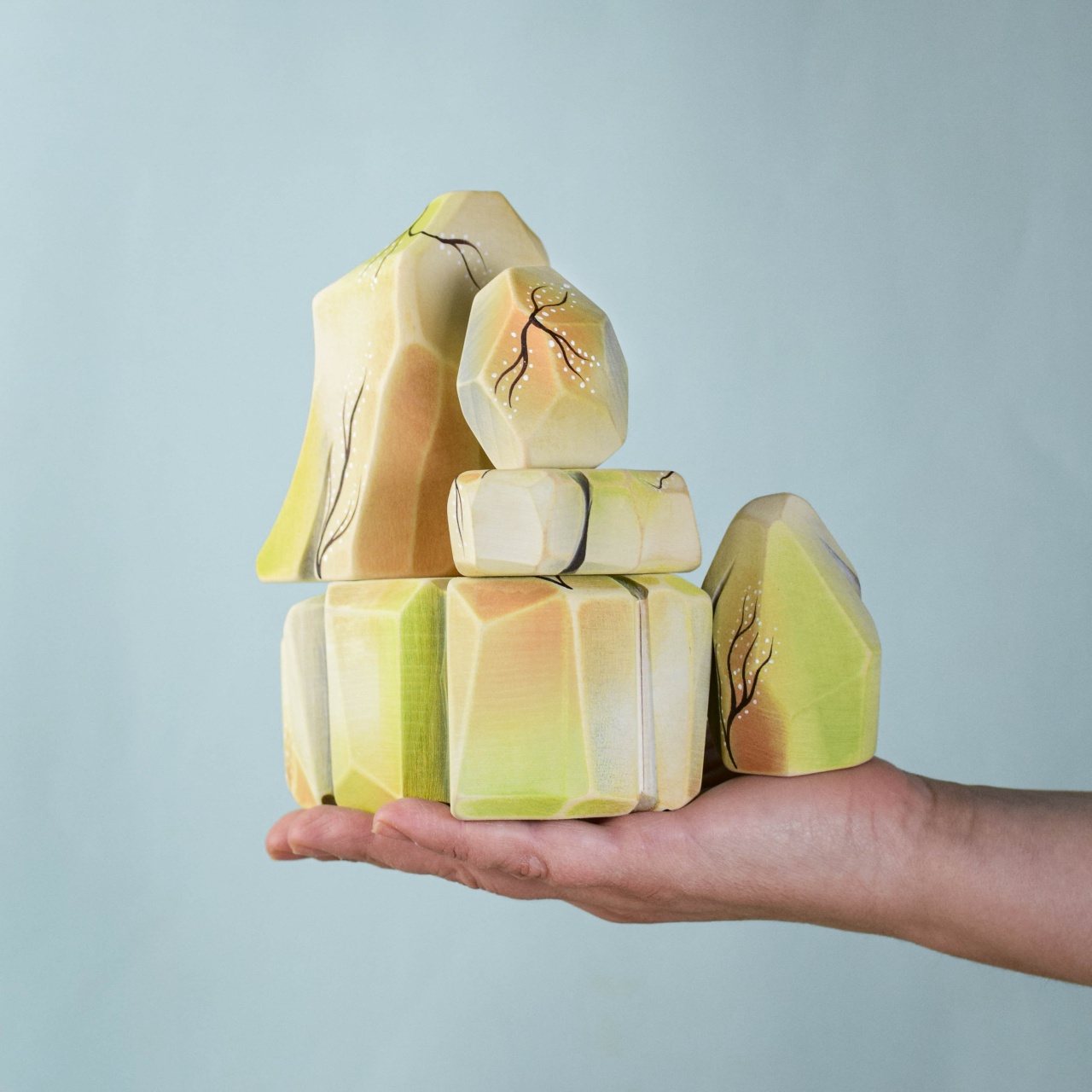 Rainbow Rocks - Eco-Friendly, Handcrafted Wooden Play Set | Bumbu Toys