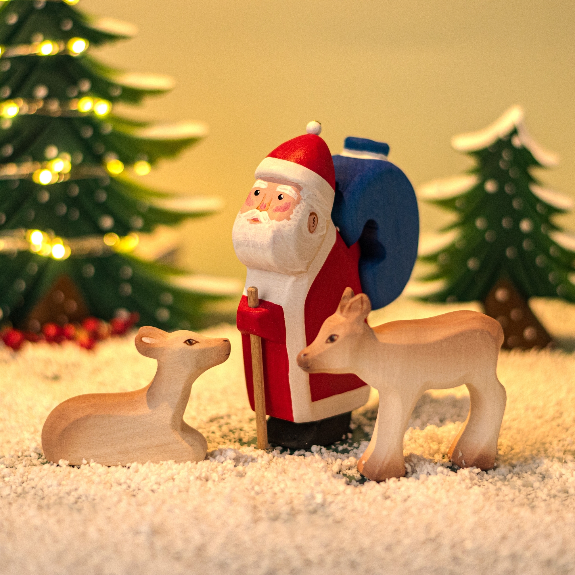 Snowy Fir Tree Set - Eco-Friendly Wooden Toy | Bumbu Toys