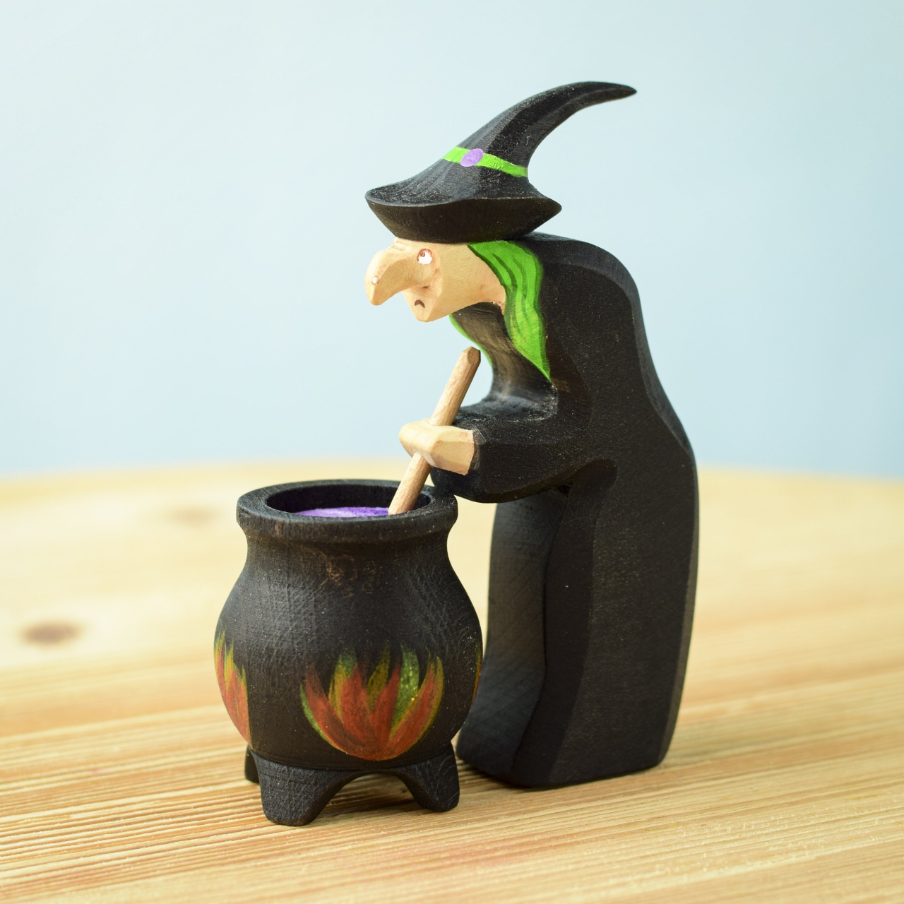 Brewing Witch and Cauldron SET