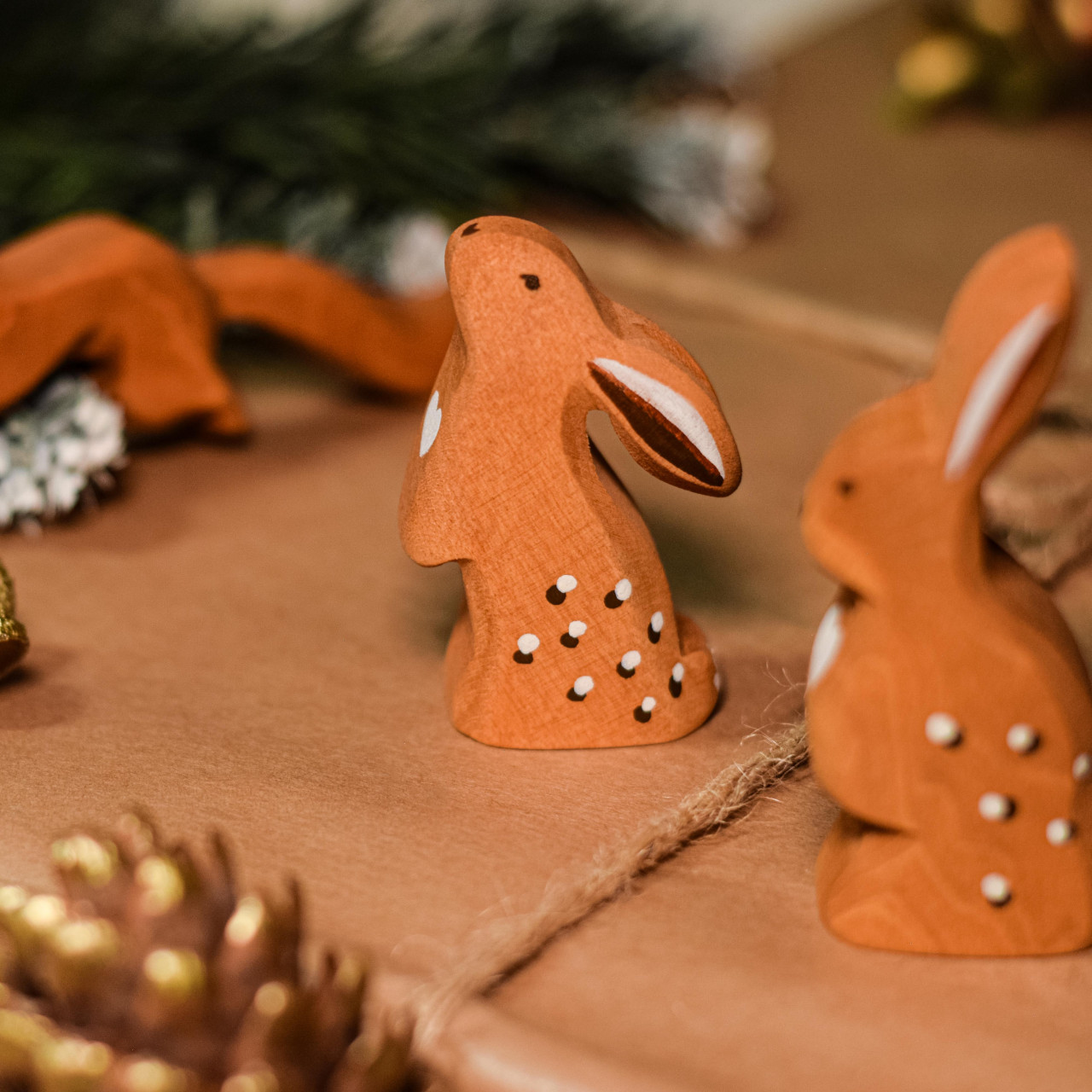 Curious Rabbit Wooden Toy | BumbuToys' Playful Wildlife Series