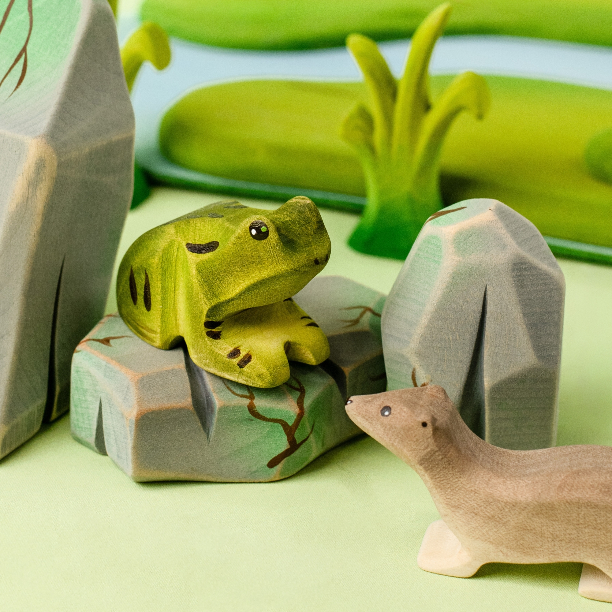 Hand-Carved Wooden Frog Toy | Eco-Friendly & Non-Toxic | Bumbutoys