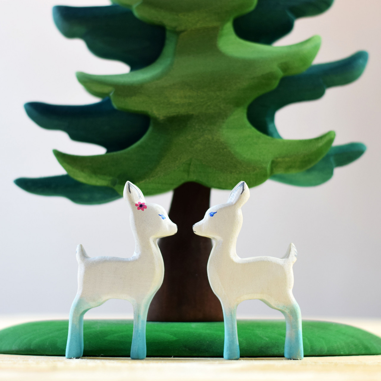 Large Green Spruce Wooden Figure | BumbuToys' Forest Classics