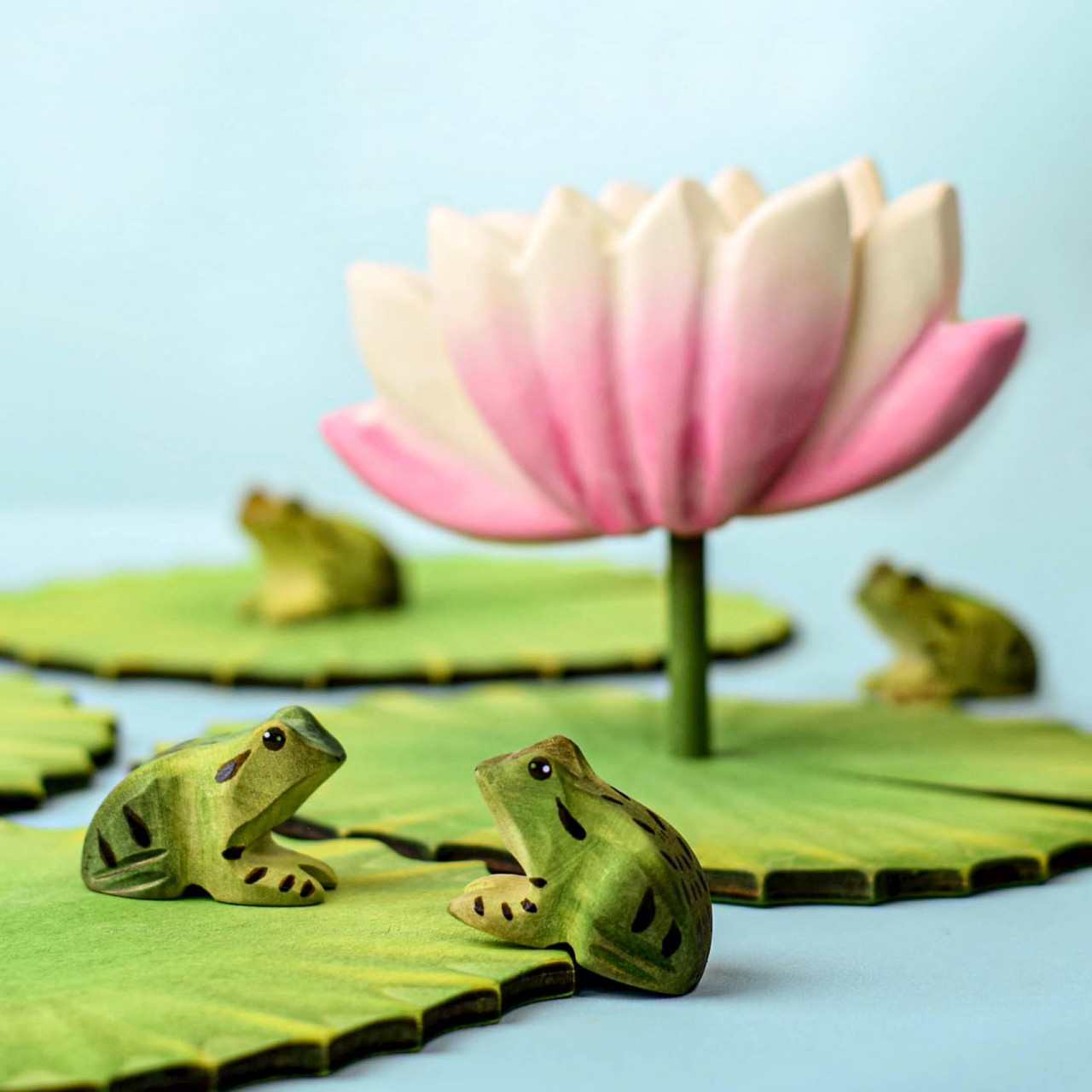 Hand-Carved Wooden Frog Toy | Eco-Friendly & Non-Toxic | Bumbutoys