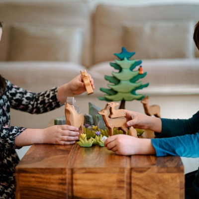 Bumbu Toys' fawn figure, bringing forest calm to play and learning.