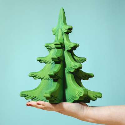 Sustainable wooden pine in a lively green hue