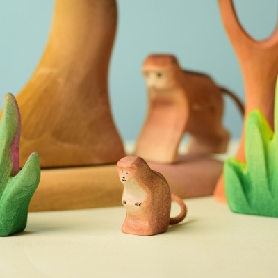 Baby Monkey with Big Monkey on the background