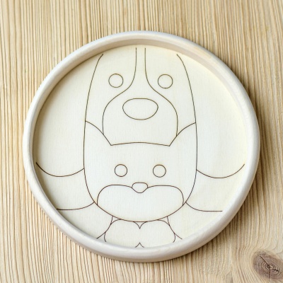 Educational Round Puzzle Depicting Playful Pets