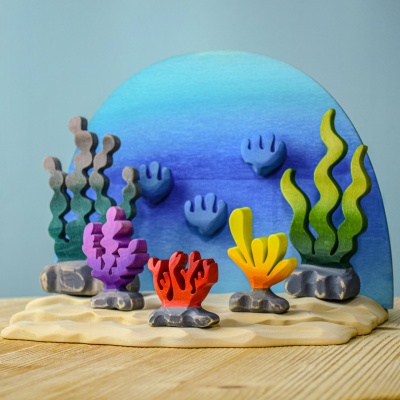Eco-Friendly Wooden Ocean Water and Sea Bed Playset