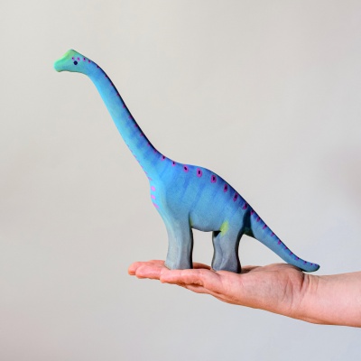 Vibrant Hand-Painted Brontosaurus Set - Safe for Kids