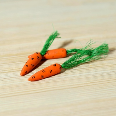 The handcrafted Small Carrot by BumbuToys, perfect for teaching kids about the roots of healthy eating.