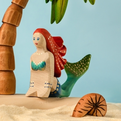 BABYL SUL　フィギュア　オリジナル　手作り　メタラジ Spiral Shell – Wooden Montessori Sea Toy for Imaginative Play