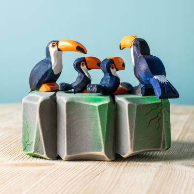 Child-Safe Painted Toucan Wooden Toy