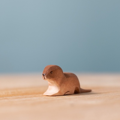 Realistic Painted Wooden Otter Toys
