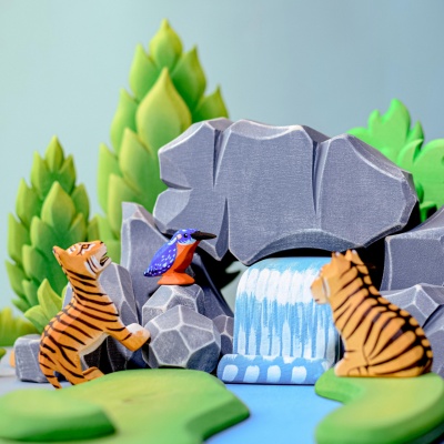 Durable wooden tiger cub, a lifetime keepsake