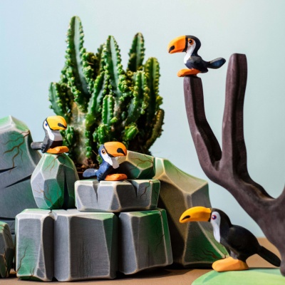 Educational Wooden Sitting Toucan Figure