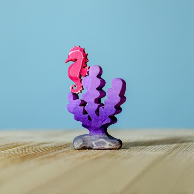 Seahorse toy in a sea-themed play setup, encouraging educational play