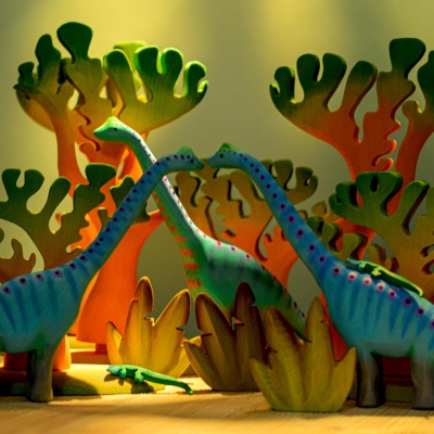 Realistic Dino Tree Wooden Toy for Paleontology Lovers