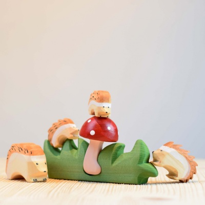 The tiny Hedgehog Small toy, a hand-painted creation from BumbuToys perfect for nature playsets.