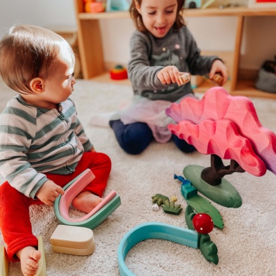 Artisanal Japanese Maple tree by BumbuToys, blending vibrant play with educational value.